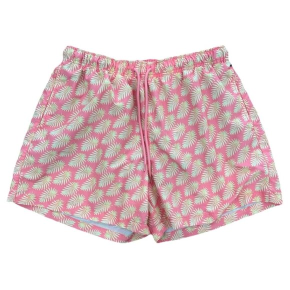 Happy Hour Men's XL Pink Tropical Lined with Pockets Quick Dry Beach Swim Shorts - Picture 1 of 4
